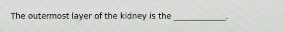 The outermost layer of the kidney is the _____________.