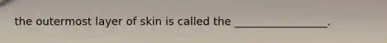 the outermost layer of skin is called the _________________.