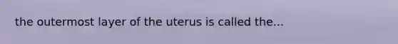 the outermost layer of the uterus is called the...