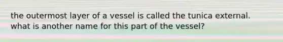 the outermost layer of a vessel is called the tunica external. what is another name for this part of the vessel?