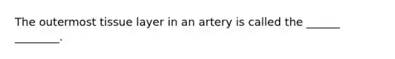 The outermost tissue layer in an artery is called the ______ ________.