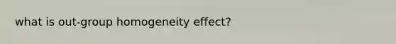 what is out-group homogeneity effect?