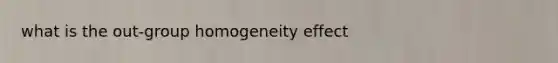 what is the out-group homogeneity effect