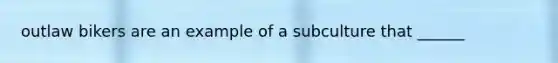 outlaw bikers are an example of a subculture that ______