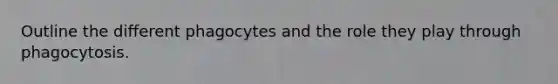 Outline the different phagocytes and the role they play through phagocytosis.