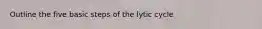 Outline the five basic steps of the lytic cycle