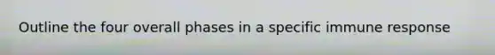 Outline the four overall phases in a specific immune response