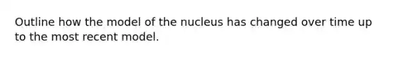 Outline how the model of the nucleus has changed over time up to the most recent model.