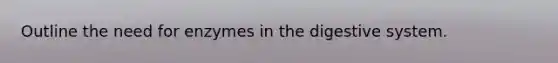 Outline the need for enzymes in the digestive system.