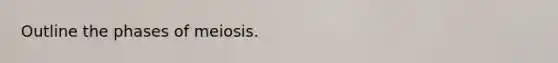 Outline the phases of meiosis.