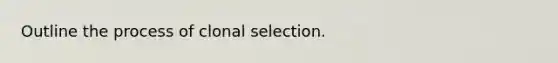 Outline the process of clonal selection.