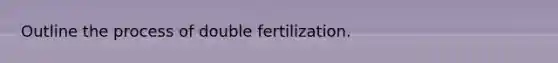 Outline the process of double fertilization.