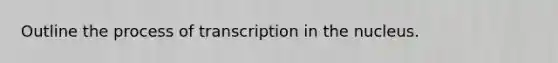 Outline the process of transcription in the nucleus.