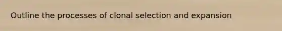 Outline the processes of clonal selection and expansion