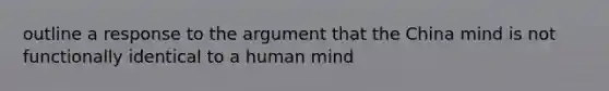 outline a response to the argument that the China mind is not functionally identical to a human mind