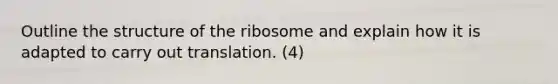 Outline the structure of the ribosome and explain how it is adapted to carry out translation. (4)