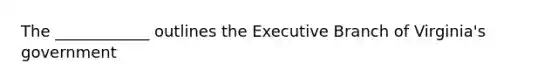 The ____________ outlines the Executive Branch of Virginia's government