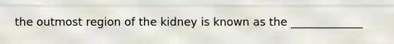 the outmost region of the kidney is known as the _____________