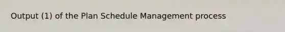 Output (1) of the Plan Schedule Management process