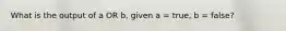 What is the output of a OR b, given a = true, b = false?