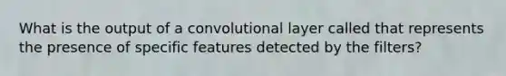 What is the output of a convolutional layer called that represents the presence of specific features detected by the filters?