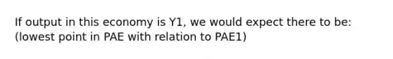 If output in this economy is Y1, we would expect there to be: (lowest point in PAE with relation to PAE1)