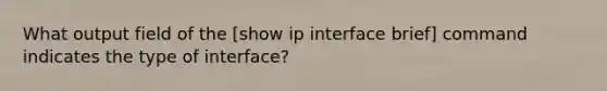 What output field of the [show ip interface brief] command indicates the type of interface?