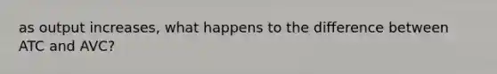 as output increases, what happens to the difference between ATC and AVC?