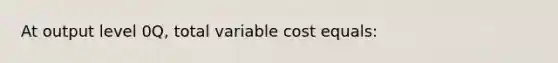 At output level 0Q, total variable cost equals: