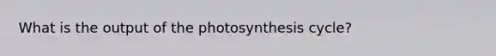 What is the output of the photosynthesis cycle?