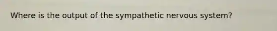 Where is the output of the sympathetic nervous system?