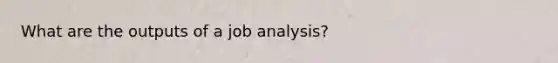 What are the outputs of a job analysis?