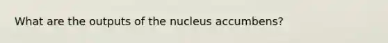 What are the outputs of the nucleus accumbens?