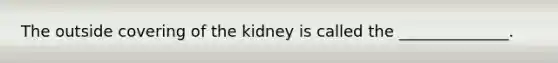 The outside covering of the kidney is called the ______________.