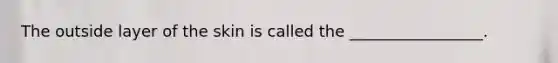 The outside layer of the skin is called the _________________.