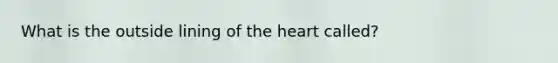 What is the outside lining of the heart called?