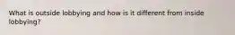 What is outside lobbying and how is it different from inside lobbying?