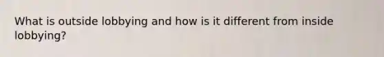 What is outside lobbying and how is it different from inside lobbying?