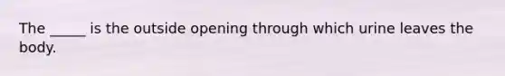 The _____ is the outside opening through which urine leaves the body.