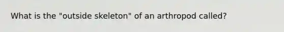 What is the "outside skeleton" of an arthropod called?