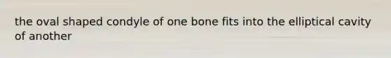 the oval shaped condyle of one bone fits into the elliptical cavity of another