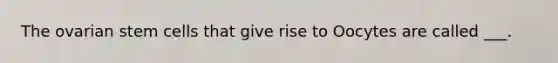 The ovarian stem cells that give rise to Oocytes are called ___.