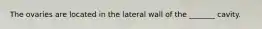 The ovaries are located in the lateral wall of the _______ cavity.
