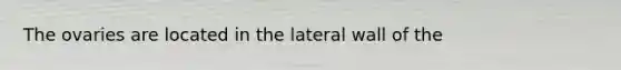 The ovaries are located in the lateral wall of the