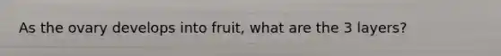 As the ovary develops into fruit, what are the 3 layers?