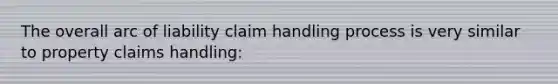 The overall arc of liability claim handling process is very similar to property claims handling: