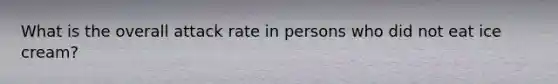 What is the overall attack rate in persons who did not eat ice cream?