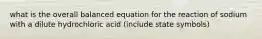 what is the overall balanced equation for the reaction of sodium with a dilute hydrochloric acid (include state symbols)