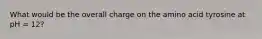 What would be the overall charge on the amino acid tyrosine at pH = 12?