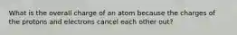 What is the overall charge of an atom because the charges of the protons and electrons cancel each other out?